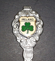 Vintage Irish Shamrock Enamel Emblem Spoon - Treasure Valley Antiques & Collectibles