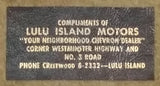 1950s Lulu Island Motors Standard Oil Chevron Dealer Gas Station Moose Painting Metal Coaster Ash Tray Promotional Gift - Treasure Valley Antiques & Collectibles