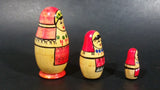 Vintage U.S.S.R Soviet Union Russian Wooden Nesting Dolls Set of 3