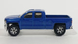 2014 Matchbox MBX Explorers 2014 Chevy Silverado 1500 Truck Blue Die Cast Toy Car Vehicle