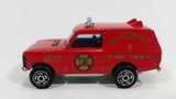 1980s Majorette Range Rover Fire Dept. District 3 Red No. 246 1/60 Scale Die Cast Toy Car Emergency Vehicle w/ Hitch