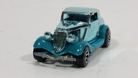 1995 Hot Wheels Speed Gleamer 3-Window '34 Turquoise Blue Chrome Die Cast Toy Car Hot Rod Vehicle - Treasure Valley Antiques & Collectibles