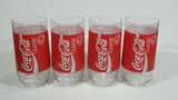 Set of 4 Collectible Coca-Cola Classic Formula Coke Cola Soda Pop Red 6" Tall Glass Cups - Treasure Valley Antiques & Collectibles