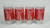 Set of 4 Collectible Coca-Cola Classic Formula Coke Cola Soda Pop Red 6" Tall Glass Cups - Treasure Valley Antiques & Collectibles