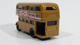 2008 Matchbox City Action Double Decker Bus Gold Die Cast Toy Car Public Transit Vehicle - Treasure Valley Antiques & Collectibles