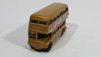 2008 Matchbox City Action Double Decker Bus Gold Die Cast Toy Car Public Transit Vehicle - Treasure Valley Antiques & Collectibles