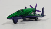 2007 Hot Wheels DC Comics Superman Lexcorp Jet Takeoff Poison Arrow Purple Green Air Plane Die Cast Toy Aircraft Aviation Vehicle - Treasure Valley Antiques & Collectibles