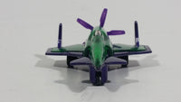 2007 Hot Wheels DC Comics Superman Lexcorp Jet Takeoff Poison Arrow Purple Green Air Plane Die Cast Toy Aircraft Aviation Vehicle - Treasure Valley Antiques & Collectibles