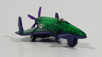 2007 Hot Wheels DC Comics Superman Lexcorp Jet Takeoff Poison Arrow Purple Green Air Plane Die Cast Toy Aircraft Aviation Vehicle - Treasure Valley Antiques & Collectibles