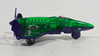 2007 Hot Wheels DC Comics Superman Lexcorp Jet Takeoff Poison Arrow Purple Green Air Plane Die Cast Toy Aircraft Aviation Vehicle - Treasure Valley Antiques & Collectibles