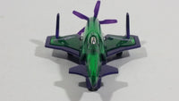 2007 Hot Wheels DC Comics Superman Lexcorp Jet Takeoff Poison Arrow Purple Green Air Plane Die Cast Toy Aircraft Aviation Vehicle - Treasure Valley Antiques & Collectibles