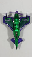 2007 Hot Wheels DC Comics Superman Lexcorp Jet Takeoff Poison Arrow Purple Green Air Plane Die Cast Toy Aircraft Aviation Vehicle - Treasure Valley Antiques & Collectibles