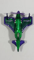 2007 Hot Wheels DC Comics Superman Lexcorp Jet Takeoff Poison Arrow Purple Green Air Plane Die Cast Toy Aircraft Aviation Vehicle - Treasure Valley Antiques & Collectibles