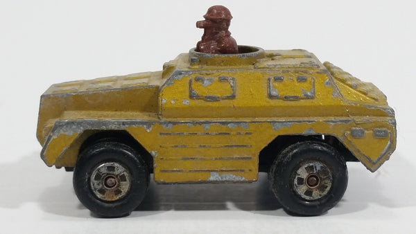 1973 Lesney Products Matchbox Rolamatics Stoat Yellow Brown Gold No. 28 Toy Car Army Military Scout Lookout Vehicle - Treasure Valley Antiques & Collectibles