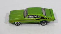 2013 Hot Wheels Muscle Mania '69 Pontiac GTO Lime Green Die Cast Toy Car Vehicle