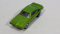 2013 Hot Wheels Muscle Mania '69 Pontiac GTO Lime Green Die Cast Toy Car Vehicle