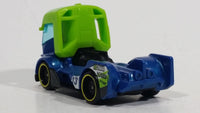 2017 Hot Wheels Legends of Speed Rig Heat Blue Lime Green Racing Truck Die Cast Toy Car Vehicle - Treasure Valley Antiques & Collectibles