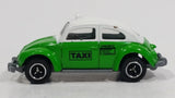 2003 Matchbox Hero City Airport Volkswagen Beetle Taxi Green & White Die Cast Toy Car Vehicle - Treasure Valley Antiques & Collectibles