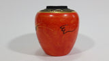 Japanese Moriage Dragon Phoenix Orange Ginger Jar Vase - Treasure Valley Antiques & Collectibles