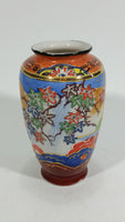 Vintage Japanese Moriage Highly Decorated Colorful 5 1/4" Tall Vase - Treasure Valley Antiques & Collectibles