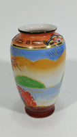 Vintage Japanese Moriage Highly Decorated Colorful 5 1/4" Tall Vase - Treasure Valley Antiques & Collectibles