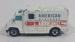 1989 Hot Wheels Workhorses American Ambulance White Die Cast Toy Car Emergency Paramedics Rescue Vehicle - Opening Rear Doors