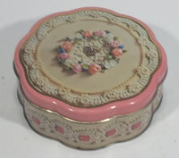 Vintage 1981 Avon Valentine's Day Pink Floral Flower Decor Sweets Chocolates Metal Tin Container