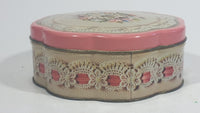 Vintage 1981 Avon Valentine's Day Pink Floral Flower Decor Sweets Chocolates Metal Tin Container