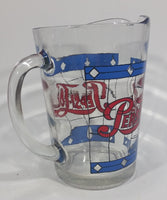 Pepsi-Cola Soda Pop Drink Blue and Red Stained Glass Clear Pitcher Beverage Collectible - Treasure Valley Antiques & Collectibles