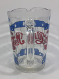 Pepsi-Cola Soda Pop Drink Blue and Red Stained Glass Clear Pitcher Beverage Collectible - Treasure Valley Antiques & Collectibles