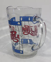 Pepsi-Cola Soda Pop Drink Blue and Red Stained Glass Clear Pitcher Beverage Collectible - Treasure Valley Antiques & Collectibles