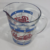 Pepsi-Cola Soda Pop Drink Blue and Red Stained Glass Clear Pitcher Beverage Collectible - Treasure Valley Antiques & Collectibles