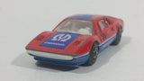 Vintage 1985-88 Matchbox No. 70 Ferrari 308 GTB Pioneer 39 Red Blue Die Cast Toy Race Car Vehicle