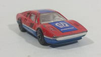 Vintage 1985-88 Matchbox No. 70 Ferrari 308 GTB Pioneer 39 Red Blue Die Cast Toy Race Car Vehicle