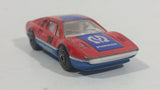 Vintage 1985-88 Matchbox No. 70 Ferrari 308 GTB Pioneer 39 Red Blue Die Cast Toy Race Car Vehicle