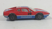 Vintage 1985-88 Matchbox No. 70 Ferrari 308 GTB Pioneer 39 Red Blue Die Cast Toy Race Car Vehicle