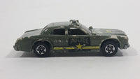 1989 Hot Wheels Color Racers Highway Patrol Dodge Monaco Dark Army Green Die Cast Toy Car Police Star Taxi Emergency Vehicle - Treasure Valley Antiques & Collectibles