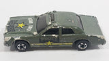 1989 Hot Wheels Color Racers Highway Patrol Dodge Monaco Dark Army Green Die Cast Toy Car Police Star Taxi Emergency Vehicle