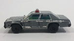 1987 Matchbox Ford LTD Police White Black Die Cast Toy Cop Car Vehicle - Heavy paint wear