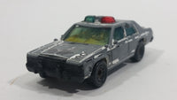 1987 Matchbox Ford LTD Police White Black Die Cast Toy Cop Car Vehicle - Heavy paint wear