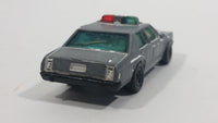 1987 Matchbox Ford LTD Police White Black Die Cast Toy Cop Car Vehicle - Heavy paint wear