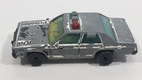 1987 Matchbox Ford LTD Police White Black Die Cast Toy Cop Car Vehicle - Heavy paint wear