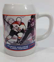 Rare 1996 NHL Ice Hockey Stanley Cup Championship Colorado Avalanche White Ceramic Beer Stein Mug Sports Collectible