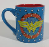 DC Comics Wonder Woman Super Hero Character Blue White Star 14 oz. Ceramic Coffee Mug - Treasure Valley Antiques & Collectibles