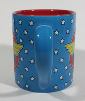 DC Comics Wonder Woman Super Hero Character Blue White Star 14 oz. Ceramic Coffee Mug - Treasure Valley Antiques & Collectibles