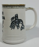 Capilano Vancouver British Columbia Aboriginal Art Dogwood Flower, Fish, Bird Totem Ceramic 5 1/4" Tall Coffee Mug