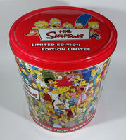 2003 The Simpsons Limited Edition Doritos Nacho Chips Large Round Tin Metal Canister Television Cartoon Collectible