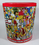 2003 The Simpsons Limited Edition Doritos Nacho Chips Large Round Tin Metal Canister Television Cartoon Collectible