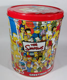 2003 The Simpsons Limited Edition Doritos Nacho Chips Large Round Tin Metal Canister Television Cartoon Collectible