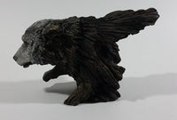 Wolves Wolf Head Coming Out Of A Log Resin Wildlife Sculpture
